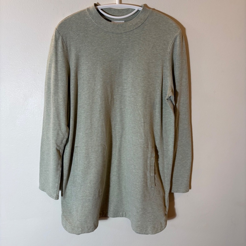 J. Jill Long Sleeve Crew Neck Tunic Sage Green Size Medium